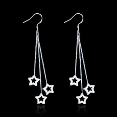 Сережки зірочки Star зірка висячі палички стерл. ср.