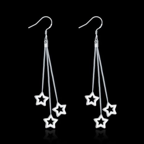 Серьги звездочки Star звезда висячие палочки стерл. ср.