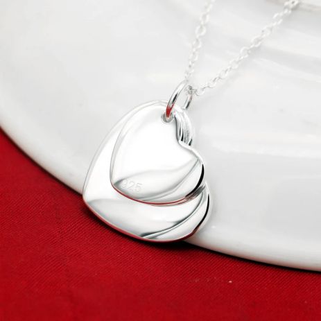 Подвеска кулон двойное сердце стерл. ср. tiffany
