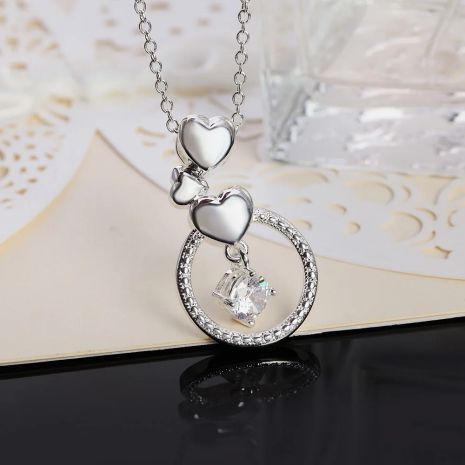 Підвіска кулон із серцями серце та кристал love стерл. ср. tiffany