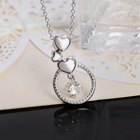 Подвеска кулон с сердцами сердце и кристалл love стерл. ср. tiffany