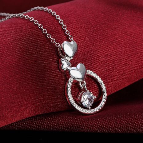 Подвеска с сердцем кулон сердце и кристалл love стерл. ср. tiffany серебристый