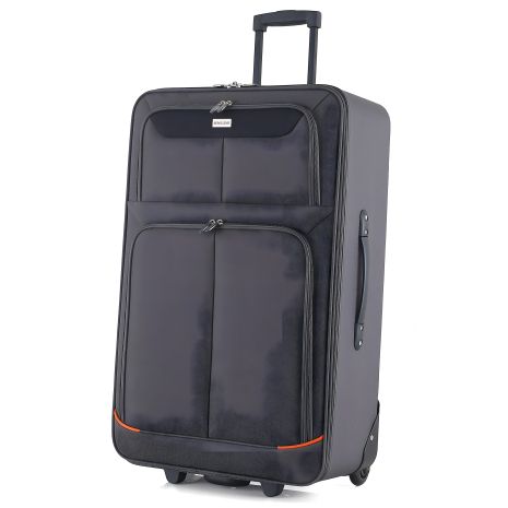 Чемодан Semi Line 28" (L), серый с оранжевыми линиями (T5754-3)