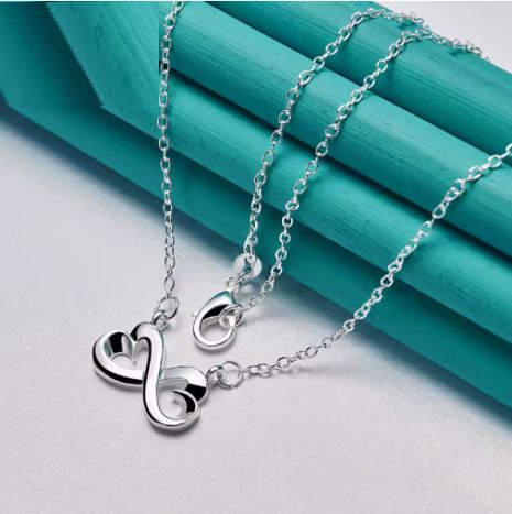 Подвеска кулон бесконечность с сердцем стерл. ср. тиффани tiffany