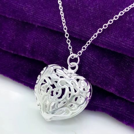 Подвеска кулон ажурное сердце стерл. ср.а тиффани tiffany