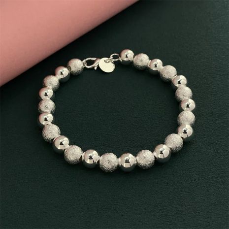 Женский браслет с шарами бусы стерл. ср. Тиффани