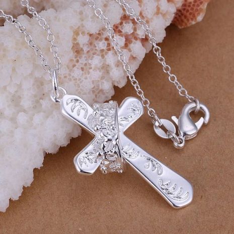 Кулон подвеска Крест Крестик Тиффани с короной tiffany стерл. ср.