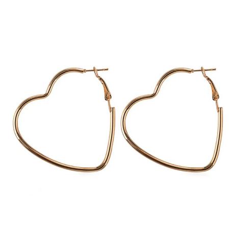 Серьги сердце в виде сердца Heart большие висячие золотой цвет