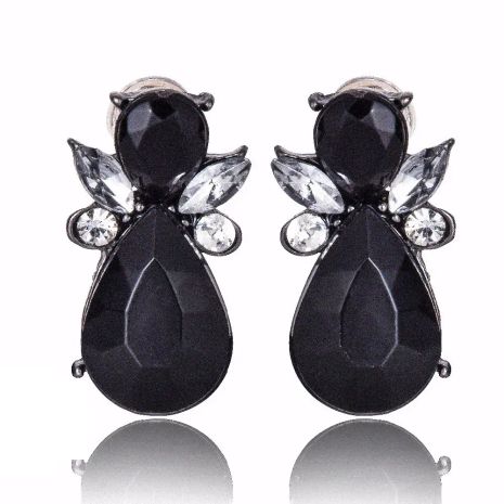 Серьги черные Black камни кристаллы