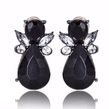Серьги черные Black камни кристаллы