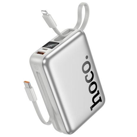 Power bank Hoco Q39 20000mAh 22.5W+PD 20W + кабель 2в1 Type-C/ Lightning silver Power bank Hoco Q39 20000mAh 22.5W+PD 20W + кабель 2в1 Type-C/ Lightning silver