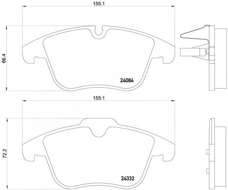 Гальмівних колодок комплект BREMBO (P61106) CITROËN C5, PEUGEOT 407, PEUGEOT 508