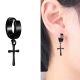 Серьги Spikes черные кресты с крестиком мужские 1шт