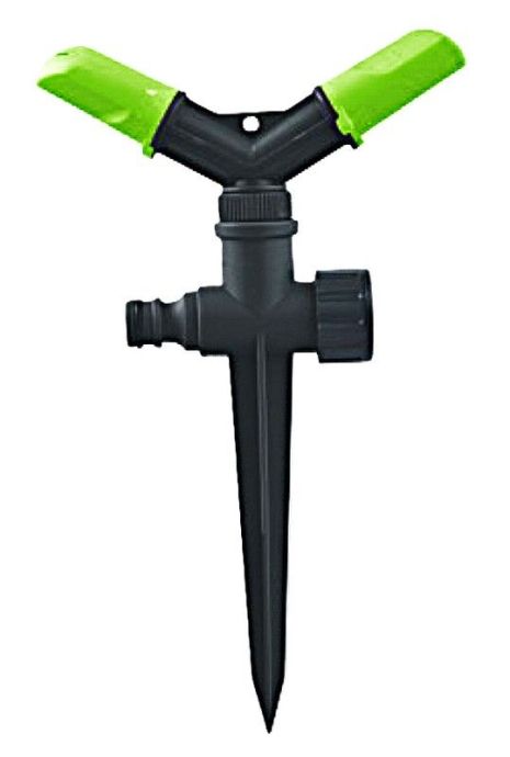 Зрошувач для поливу 2-х ріжковий, що обертається ½" 12 м на ніжці MASTERTOOL 92-9362