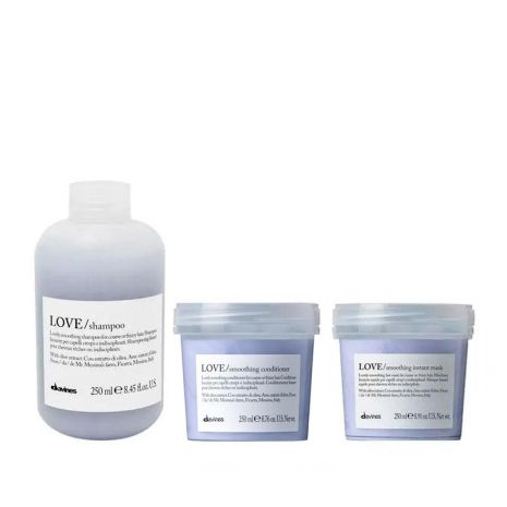 Набор Davines Love Lovely Smoothing шампунь, кондиционер и маска для разглаживания волос, 3х250 мл