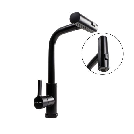 Кухонний змішувач VALESO PVD чорний XK09B Кухонний змішувач VALESO PVD чорний XK09B