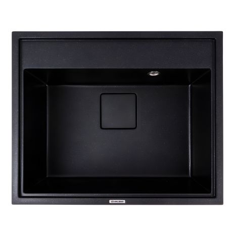 Гранитная мойка для кухни VALESO SHERLIT 6050 матовая Черный металлик