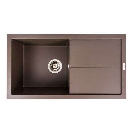 Кухонная гранитная мойка VALESO SOLID 7843, матовая Темная Скала