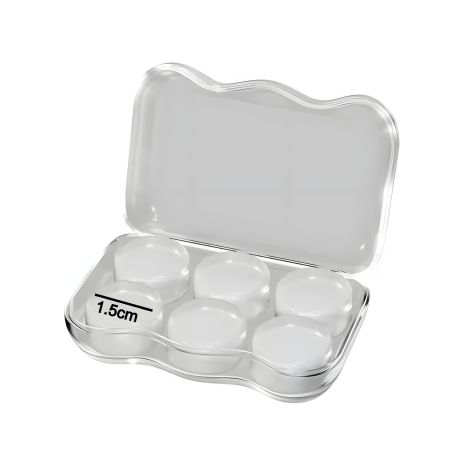 Беруші силіконові BSCW6C м'які, приймають форму, комплект 6шт, кейс, white