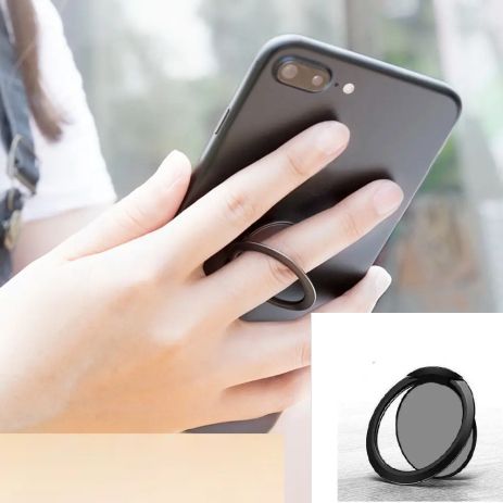 Кольцо держатель для телефона черный попсокет на палец PopSocket