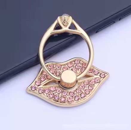 Попсокет держатель для телефона Губы уста кристаллы камни PopSocket