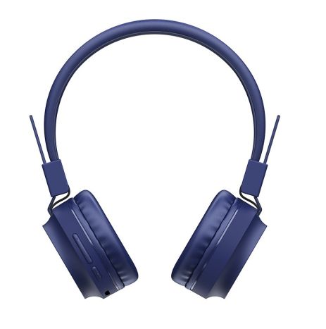 Бездротові накладні навушники HOCO Promise W25, BT5.0, MicroSD, AUX, 300mAh, 12h, blue