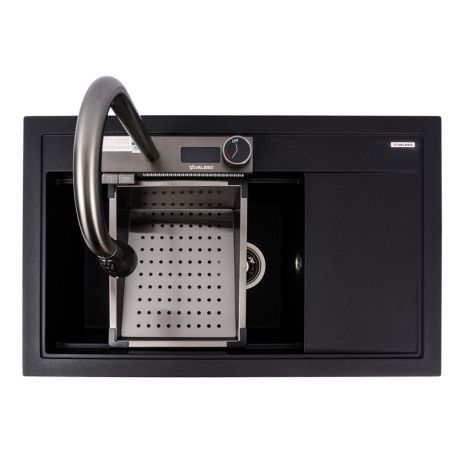 Гранитная мойка VALESO 7950 ATRUM черный металлик