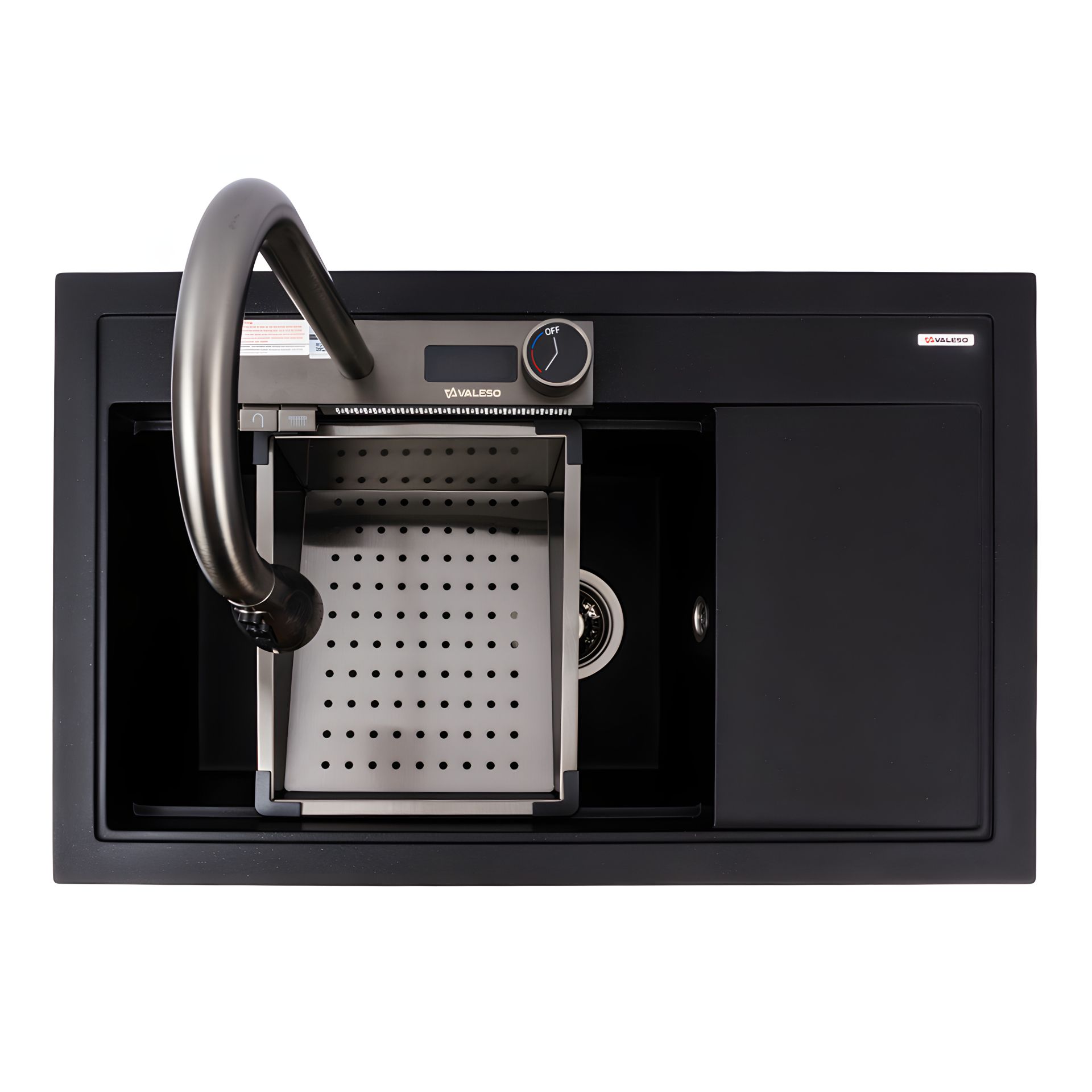 Гранітна мийка VALESO ATRUM 7950 матовий, чорний металік Гранітна мийка VALESO ATRUM 7950 матовий, чорний металік