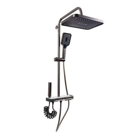 Черная душевая колонна VALESO NSK078 PVD с индикатором температуры Черная душевая колонна VALESO NSK078 PVD с индикатором температуры