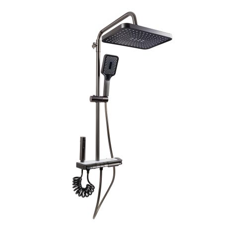 Чорна душевая колона VALESO NSK078 PVD з індикатором температури