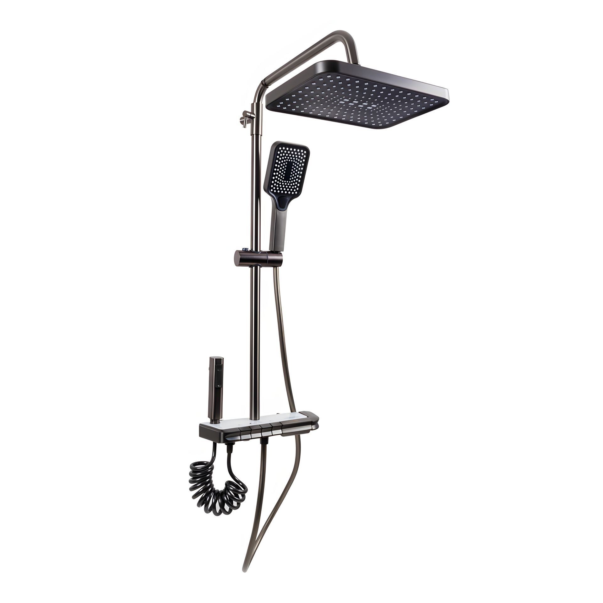 Черная душевая колонна VALESO NSK078 PVD с индикатором температуры Черная душевая колонна VALESO NSK078 PVD с индикатором температуры