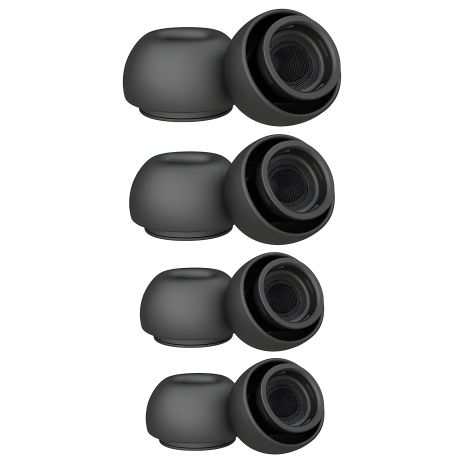 Комплект силиконовых амбушюр для AirPods Pro 1-2, 4шт (XS, S, M, L), черные