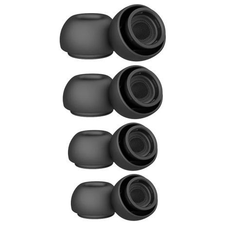Комплект амбушур для AirPods Pro 1-2, 4шт (XS, S, M, L), силікон, Black