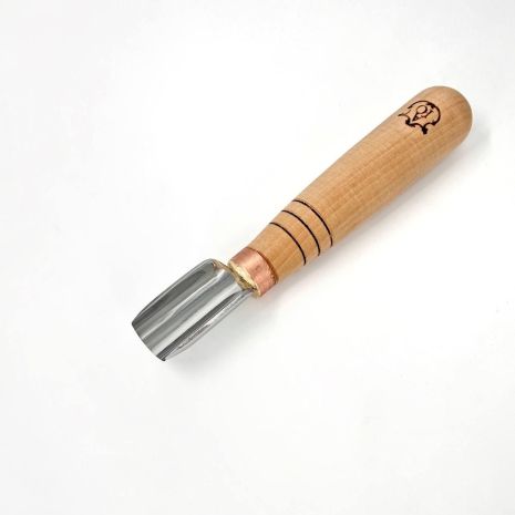 Короткая полукруглая ровная стамеска 20мм Адольфа Юрьева для геометрической резьбы