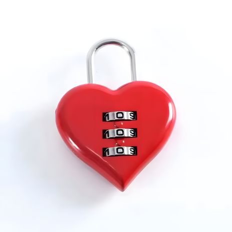 Мини-кодовый замок в форме сердца ML011MRH с 3 цифрами, красный