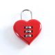 Мини-кодовый замок в форме сердца ML011MRH с 3 цифрами, красный