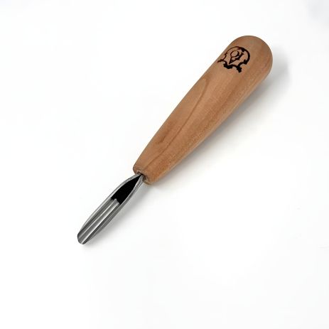 Коротка напівкругла скошена стамеска 6мм АЮ-STRYI Profi для геометричного і гуцульського різьблення