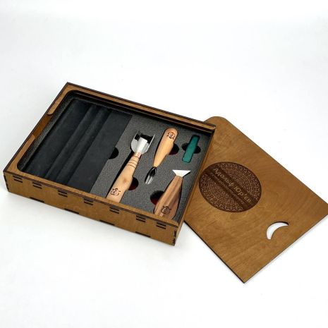 Набор стамесок для геометрической резьбы по дереву Адольф Юрьев для начинающих Набор стамесок для геометрической резьбы по дереву Адольф Юрьев для начинающих