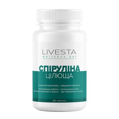 Спіруліна цілюща Livesta, 60 таб, ДД Спіруліна цілюща Livesta, 60 таб, ДД