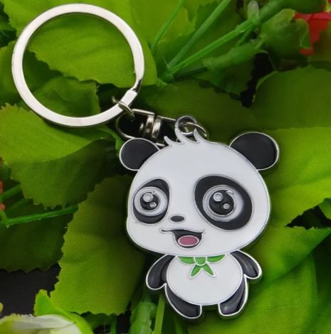 Брелок для ключів Панда Panda сталь у вигляді панди чорно-білий