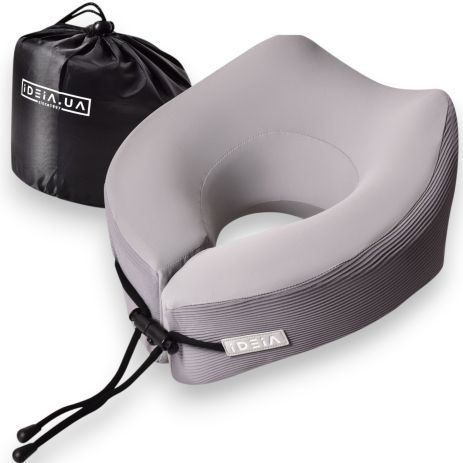 Подушка для путешествий TRAVEL IDEIA Memory Foam 27×26×17 см, охлаждающий эффект, поддержка шеи
