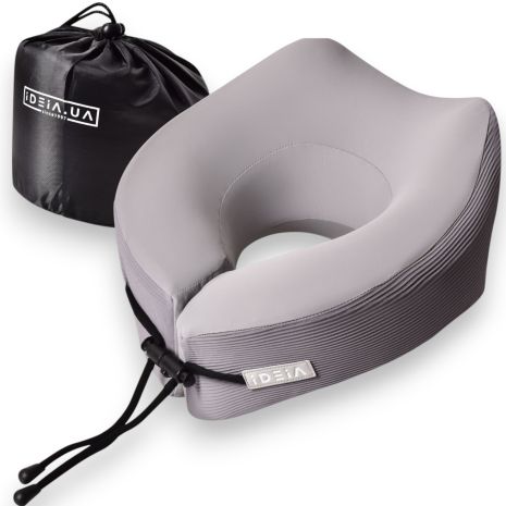 Подушка для подрожей TRAVEL IDEIA Memory Foam 27×26×17 см, охолоджуючий ефект, підтримка шиї