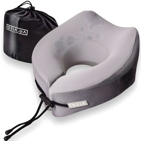 Подушка для путешествий TRAVEL IDEIA Memory Foam 27×26×17 см, охлаждающий эффект, поддержка шеи (8-35859) Подушка для путешествий TRAVEL IDEIA Memory Foam 27×26×17 см, охлаждающий эффект, поддержка шеи (8-35859)