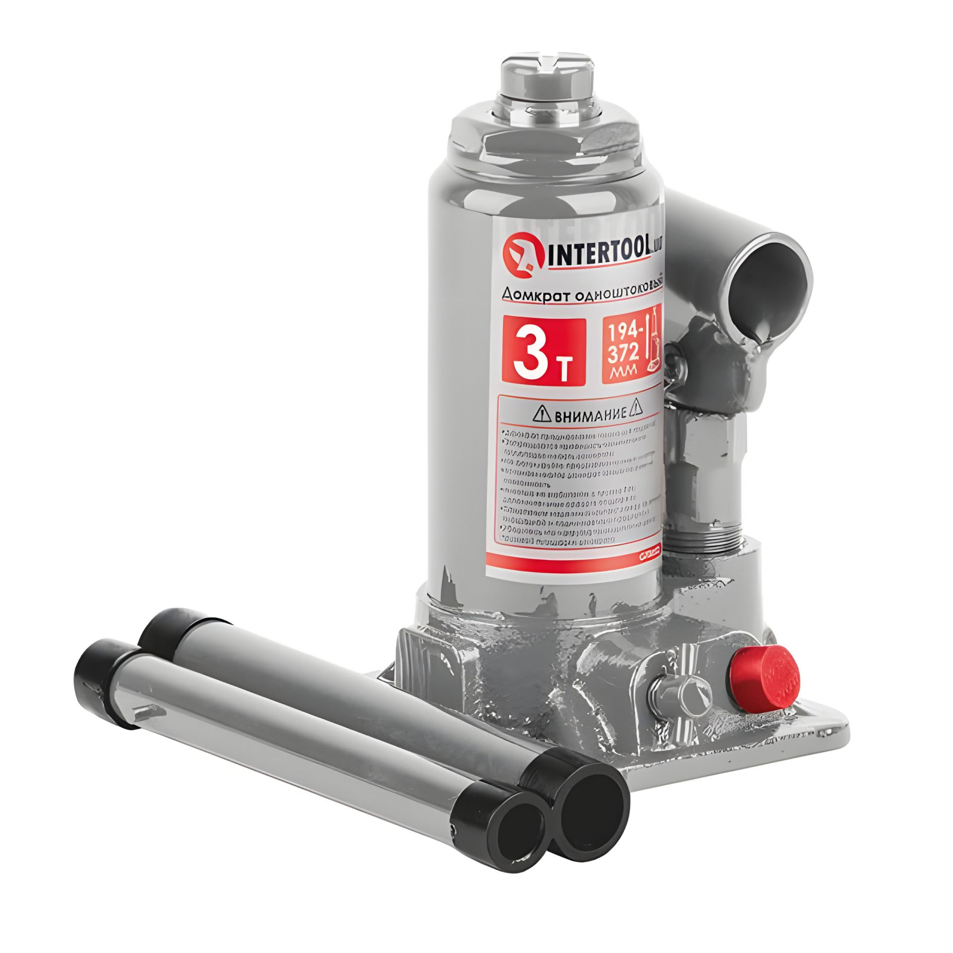 Одноштоковый "столбик" домкрат 3т, 194-372 мм, с пластиковым кейсом INTERTOOL GT0052 Одноштоковый "столбик" домкрат 3т, 194-372 мм, с пластиковым кейсом INTERTOOL GT0052
