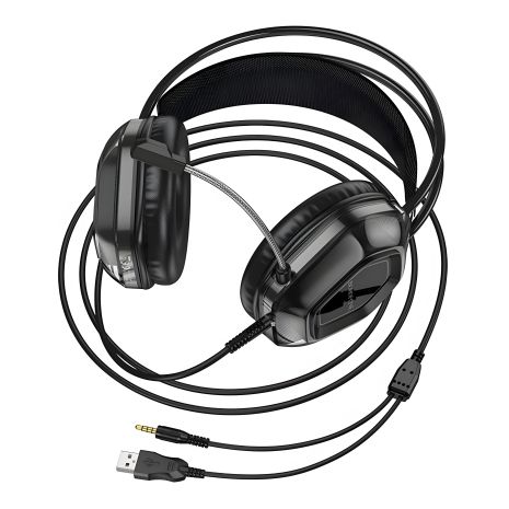 Дротові ігрові навушники Borofone BO110 Fight, USB, 3.5mm, 2m, чорного кольору