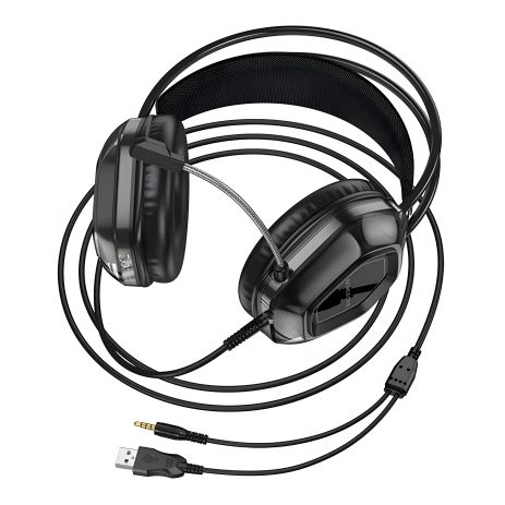 Дротові ігрові навушники Borofone BO110 Fight, USB, 3.5mm, 2m, чорного кольору