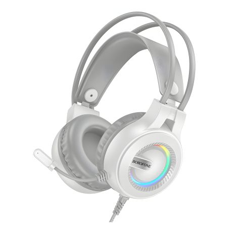 Ігрові навушники проводові Borofone BO111 Eminen, USB, 3.5mm, 2m, білий Ігрові навушники проводові Borofone BO111 Eminen, USB, 3.5mm, 2m, білий
