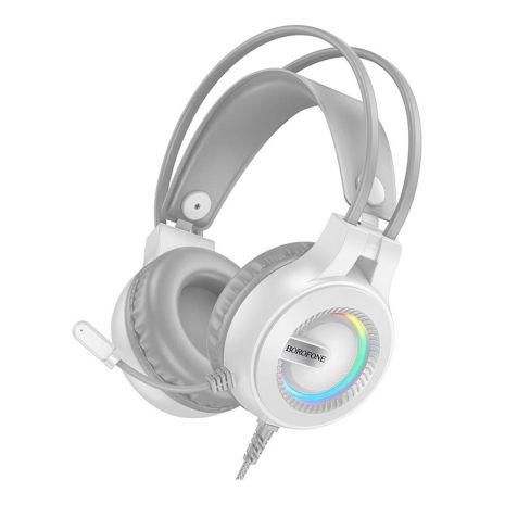 Дротові ігрові навушники Borofone BO111 Eminen, USB, 3.5mm, 2m, Білий