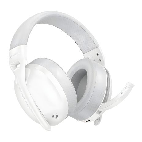 Безпровідні геймерські навушники Borofone BO30 Magic light (Bluetooth 5.4, Type-C to 3.5 wired) 400mAh, 32h, Білий