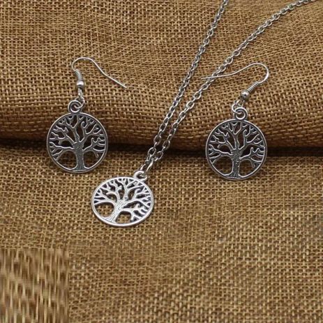 Набор "Древо жизни" кулон и серьги Дивергент